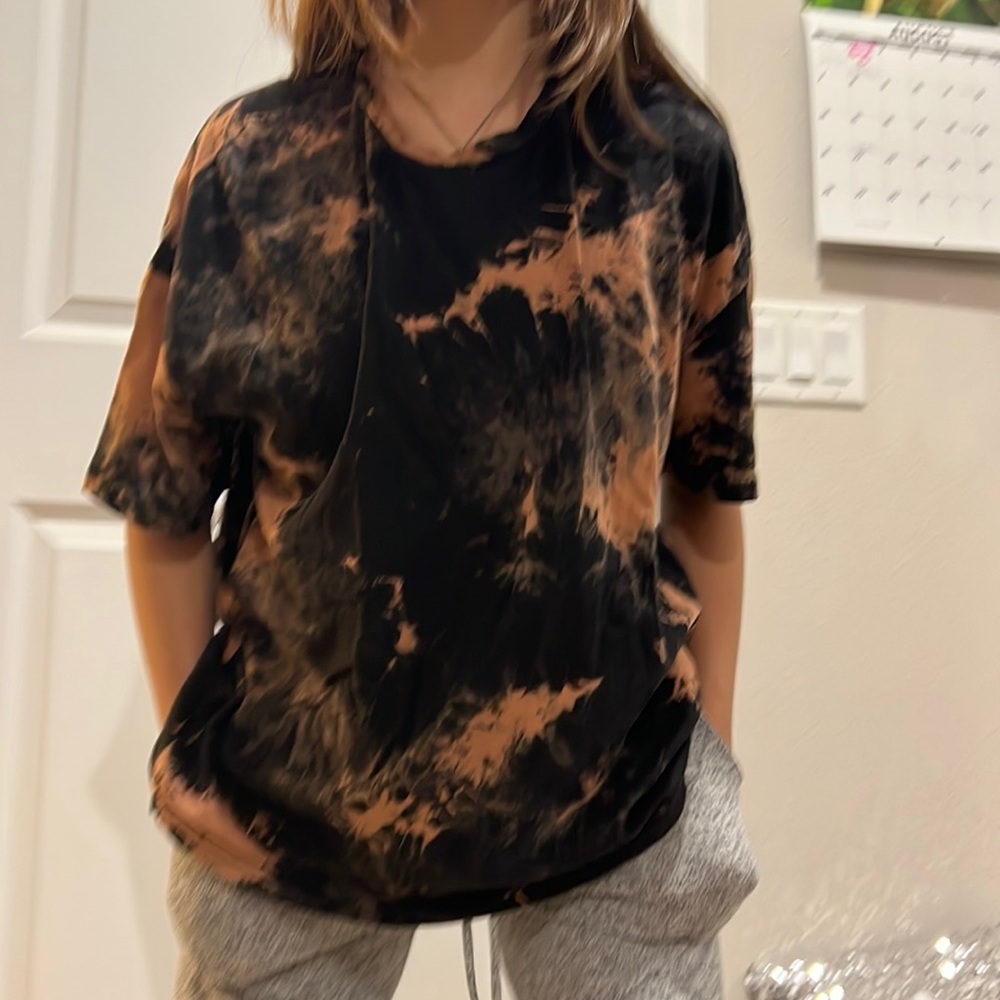 Brown and Black stained tee
